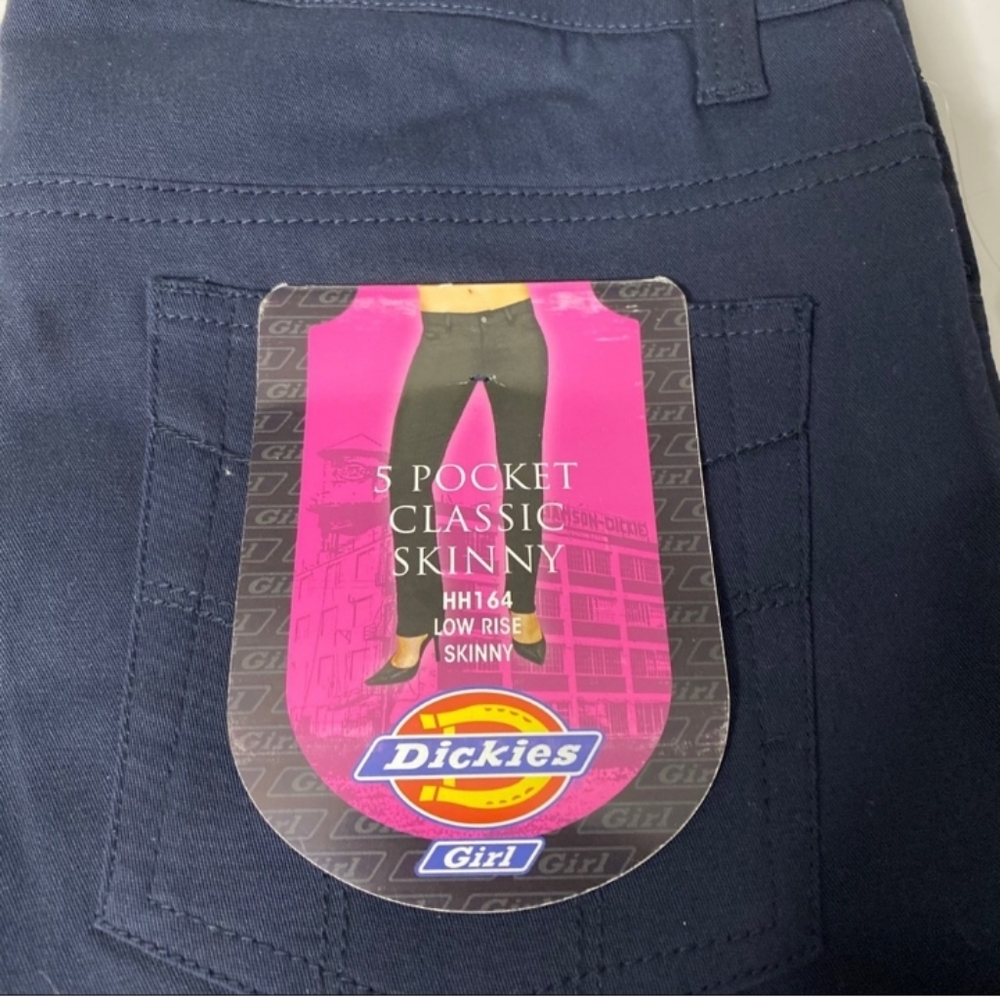 NWT DICKIES Navy Classic Low Rise Skinny Pants - Picture 9 of 10